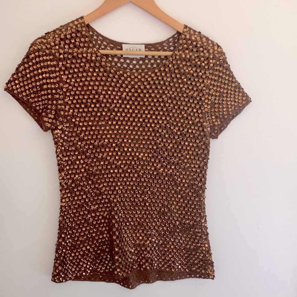 Vintage Oscar de la Renta sequin top